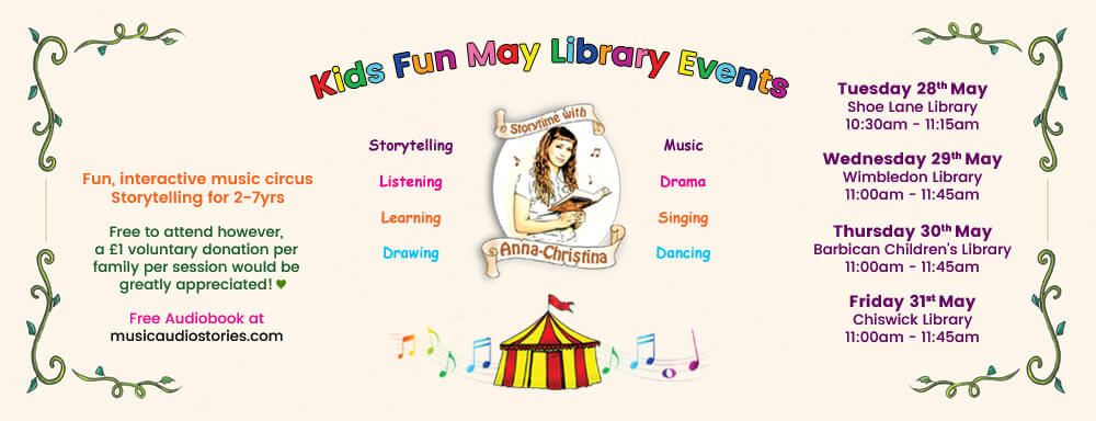 Music Audio Stories - May Half Term Holiday 2019 Story Times banner image