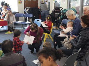 Anna-Christina from Music Audio Stories doing Story Time with the children at Kentish Town Library image