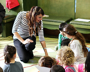 Anna-Christina from Music Audio Stories doing Story Time with the children at Swiss Cottage Library image