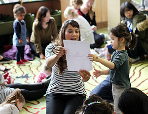 Anna-Christina from Music Audio Stories doing Story Time with the children at Swiss Cottage Library image