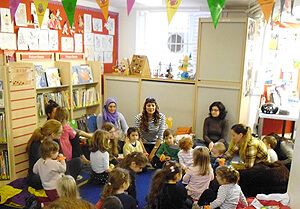 Anna-Christina from Music Audio Stories doing Story Time with the children at West Hampstead Library image