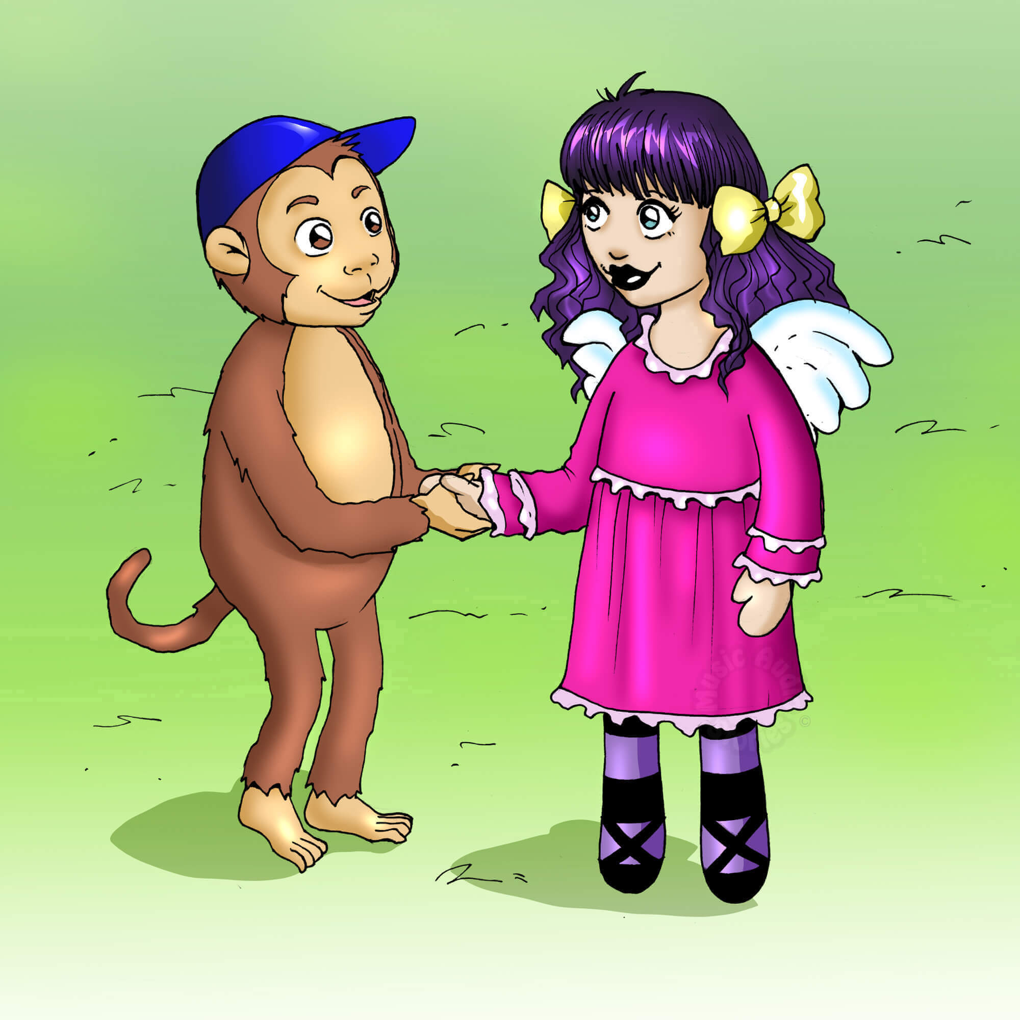 Music Audio Stories Polly, the circus flying dolly character